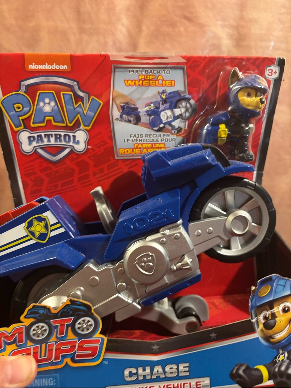 Paw Patrol Chase Motorcycle Playset - Blue & Silver- Moto Pups